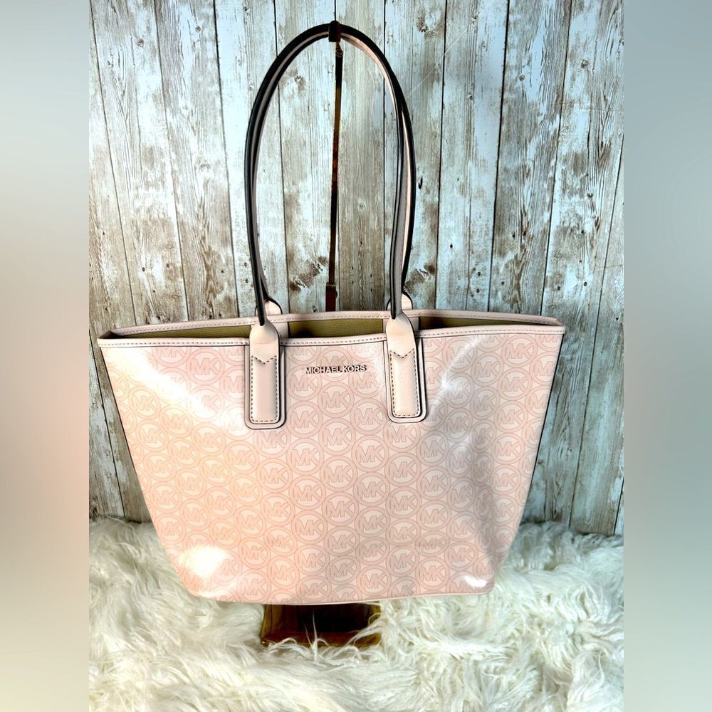 Michael Kors Jodie Small Powder Blush Jacquard  Tote Handbag EUC​​​